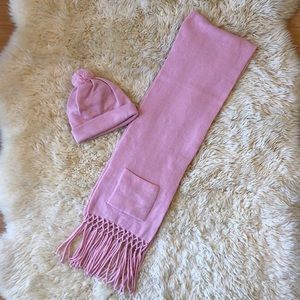 Pink Winter Hat and Scarf Set